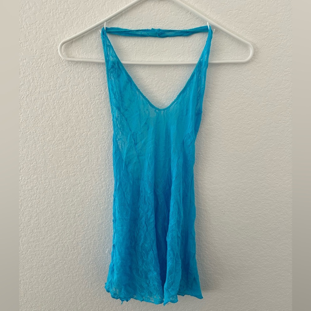 Lace halter neck mini dress OS - Picture 1 of 5